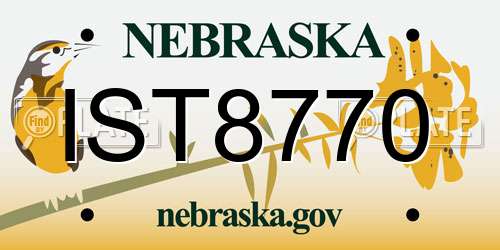 IST8770 Nebraska License Plate