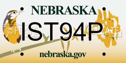 IST94P Nebraska License Plate