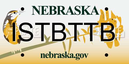 ISTBTTB Nebraska License Plate