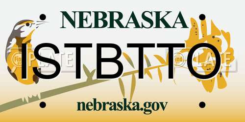 ISTBTTO Nebraska License Plate