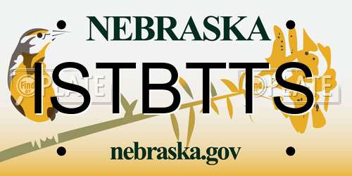ISTBTTS Nebraska License Plate