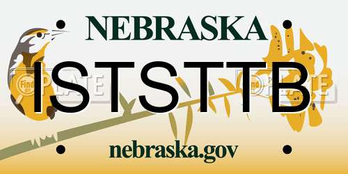ISTSTTB Nebraska License Plate