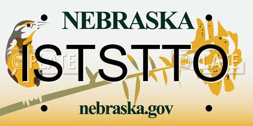ISTSTTO Nebraska License Plate