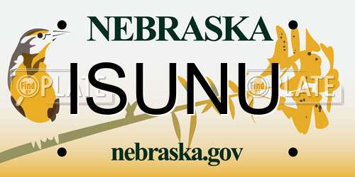 ISUNU Nebraska License Plate