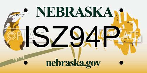 ISZ94P Nebraska License Plate