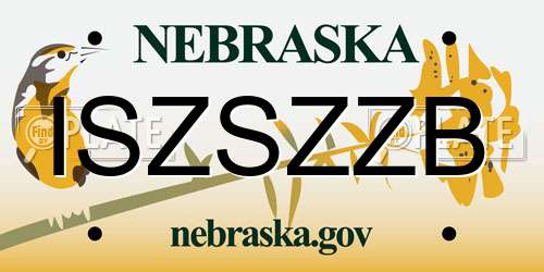 ISZSZZB Nebraska License Plate