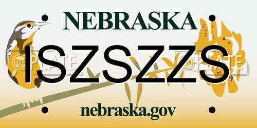 ISZSZZS Nebraska License Plate