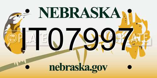 IT07997 Nebraska License Plate