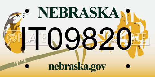 IT09820 Nebraska License Plate