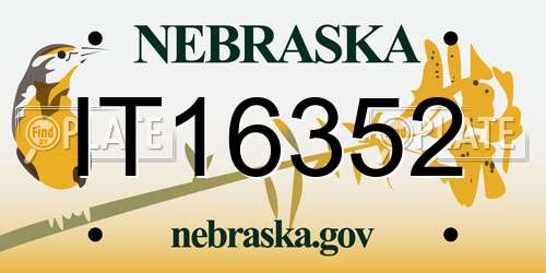 IT16352 Nebraska License Plate
