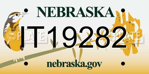 IT19282 Nebraska License Plate