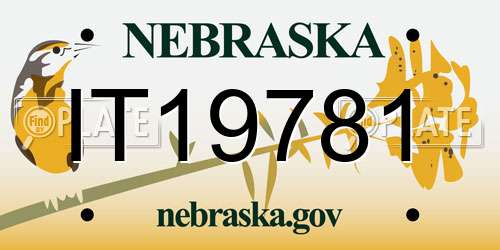 IT19781 Nebraska License Plate