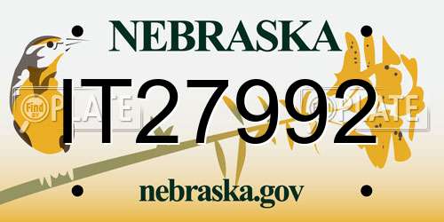 IT27992 Nebraska License Plate