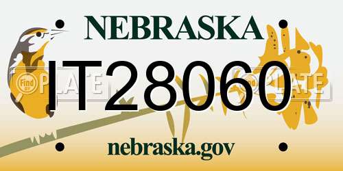 IT28060 Nebraska License Plate