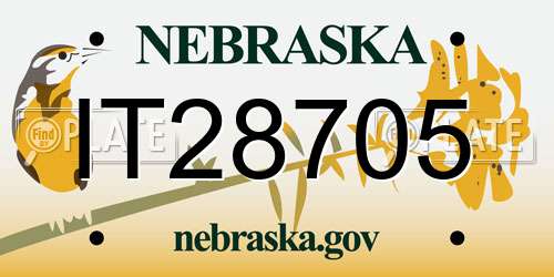 IT28705 Nebraska License Plate