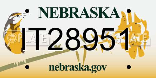 IT28951 Nebraska License Plate
