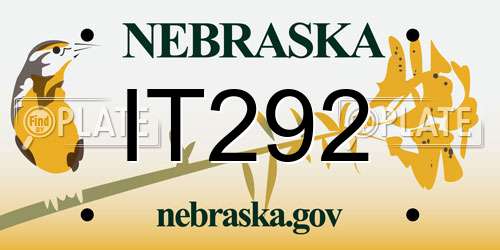 IT292 Nebraska License Plate