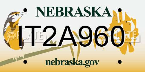 IT2A960 Nebraska License Plate