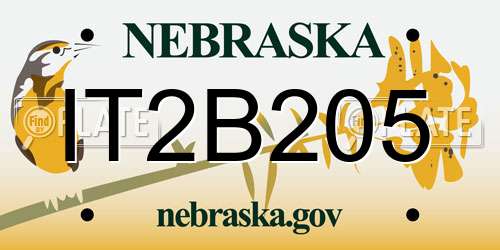 IT2B205 Nebraska License Plate