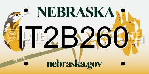 IT2B260 Nebraska License Plate
