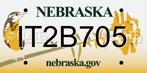 IT2B705 Nebraska License Plate