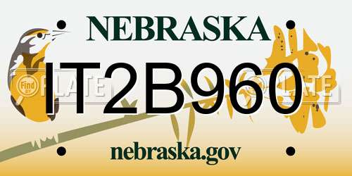 IT2B960 Nebraska License Plate