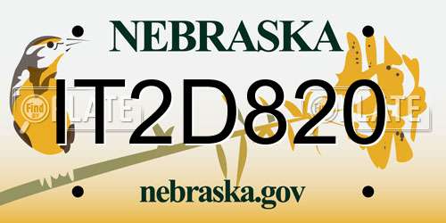 IT2D820 Nebraska License Plate