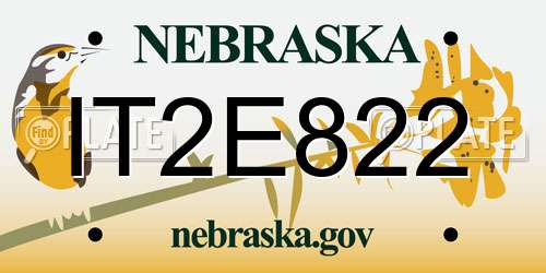 IT2E822 Nebraska License Plate
