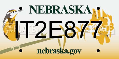 IT2E877 Nebraska License Plate