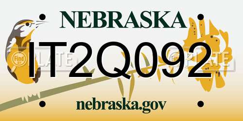 IT2Q092 Nebraska License Plate