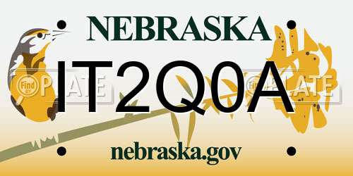 IT2Q0A Nebraska License Plate