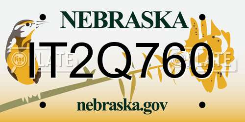 IT2Q760 Nebraska License Plate