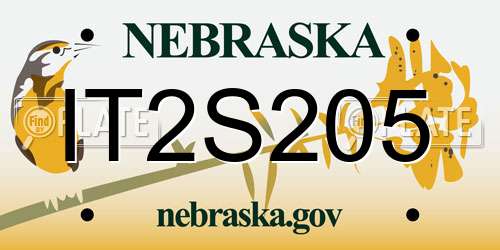 IT2S205 Nebraska License Plate