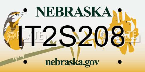 IT2S208 Nebraska License Plate