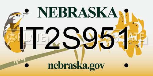 IT2S951 Nebraska License Plate