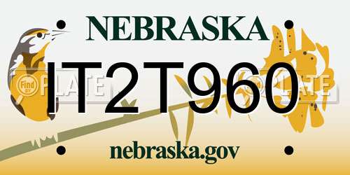 IT2T960 Nebraska License Plate