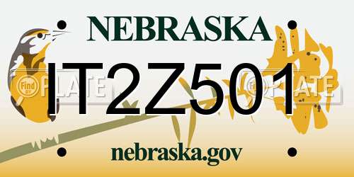 IT2Z501 Nebraska License Plate