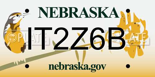 IT2Z6B Nebraska License Plate