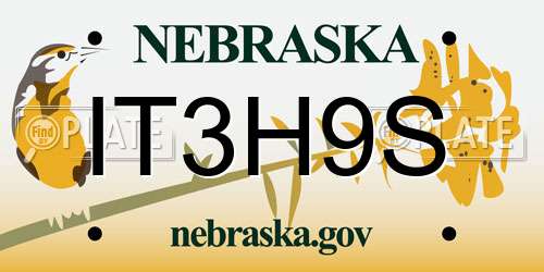 IT3H9S Nebraska License Plate