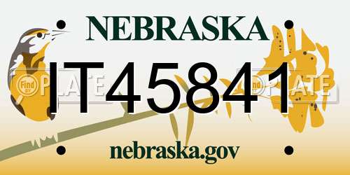 IT45841 Nebraska License Plate