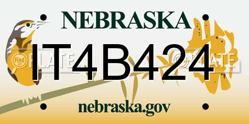 IT4B424 Nebraska License Plate