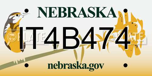 IT4B474 Nebraska License Plate