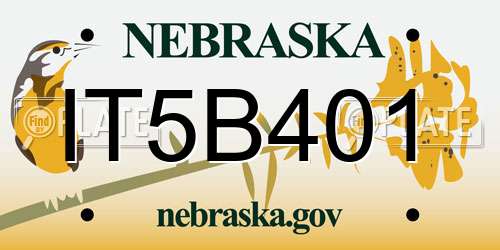 IT5B401 Nebraska License Plate