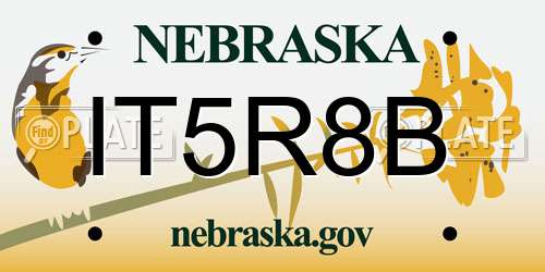 IT5R8B Nebraska License Plate