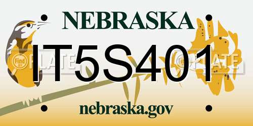 IT5S401 Nebraska License Plate