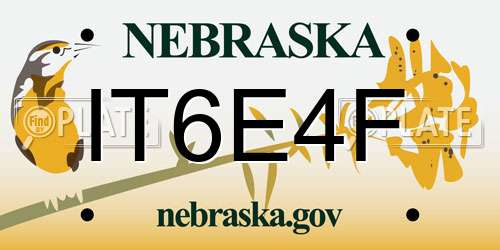 IT6E4F Nebraska License Plate