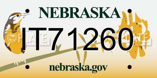 IT71260 Nebraska License Plate