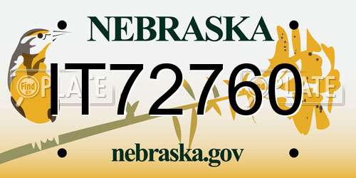 IT72760 Nebraska License Plate