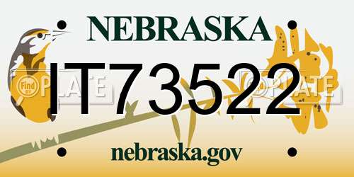 IT73522 Nebraska License Plate