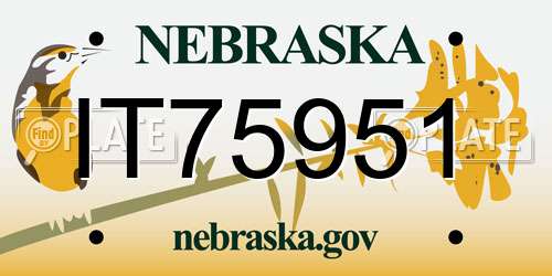 IT75951 Nebraska License Plate
